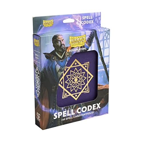 Dragon Shield: Roleplaying Spell Codex: Arcane Purple – Compatible with Official DND Spell Cards – Dry Erase Marker and 5e Compatible Spell Slot Tracker Included