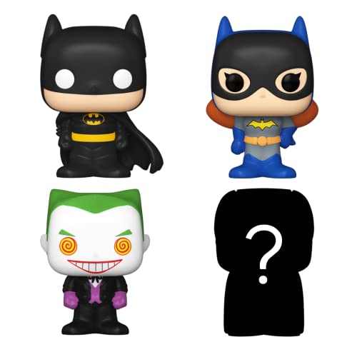 Funko Bitty Pop! DC Mini Collectible Toys 4-Pack - The Joker, Batgirl, Batman & Mystery Chase Figure (Styles May Vary)