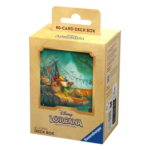 Ravensburger Disney Lorcana TCG Deck Box Featuring Robin Hood – Daydreamer by John Loren | Securely Stores 80 Sleeved Cards | Durable & Portable Organizer for TCG Players | Ages 8+