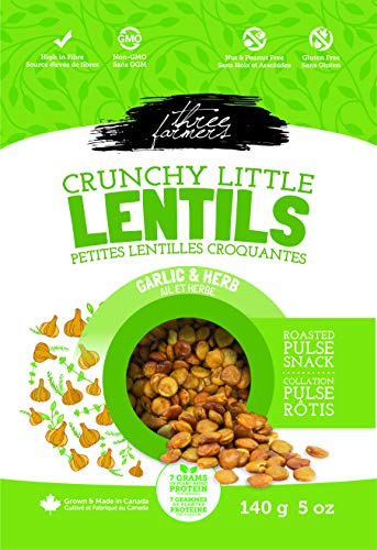 THREE FARMERS Garlic & Herb Crunchy Little Lentils, 140 GR