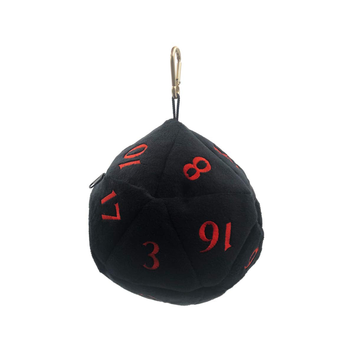 Ultra Pro D20 Plush Dice Bag for Dungeons and Dragons in Black with Red designs - the perfect zippered dice and trinkets holder for dungeon masters and adventures