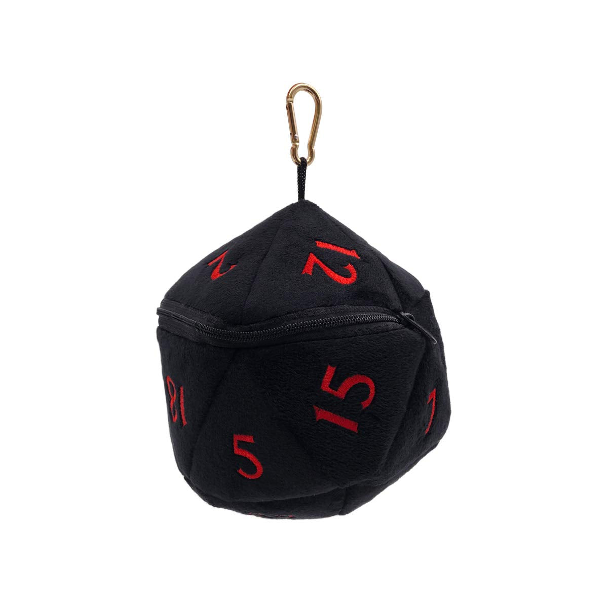 Ultra Pro D20 Plush Dice Bag for Dungeons and Dragons in Black with Red designs - the perfect zippered dice and trinkets holder for dungeon masters and adventures