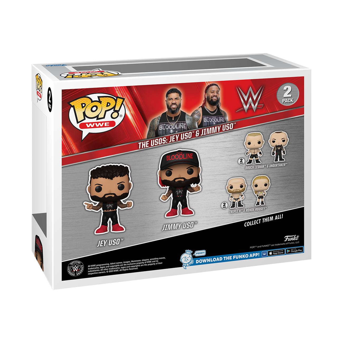 Funko Pop! WWE: 60th Anniversary - The Usos: Jey USO & Jimmy USO, 2-Pack