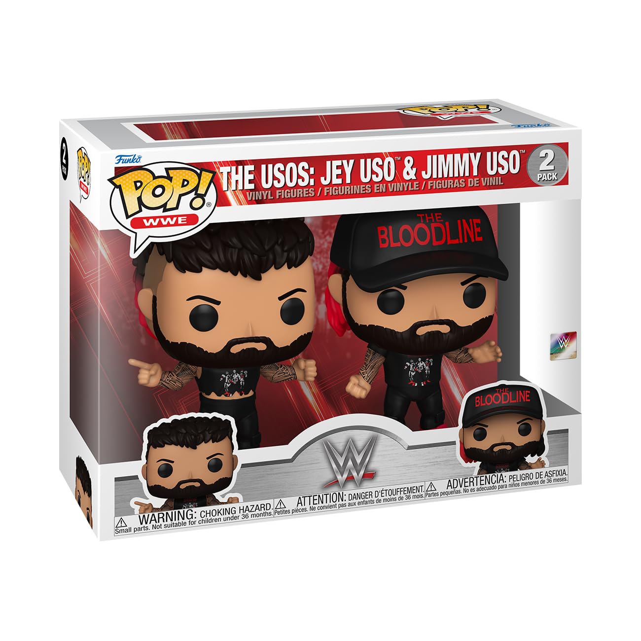 Funko Pop! WWE: 60th Anniversary - The Usos: Jey USO & Jimmy USO, 2-Pack