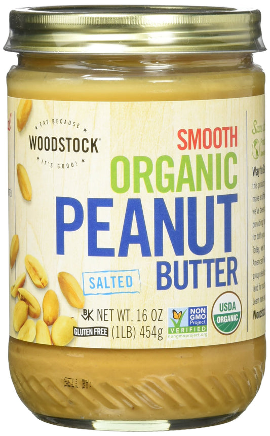 Woodstock Organic Peanut Butter, Smooth, 16 oz