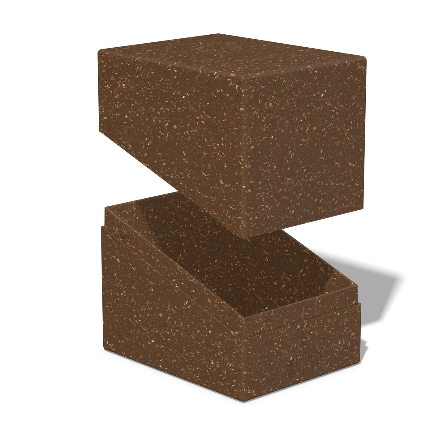 Ultimate Guard RTE Boulder 133+, Deck Case for 133 Double-Sleeved TCG Cards, Brown, 87% Renewable, Made in Germany, Secure & Durable Storage