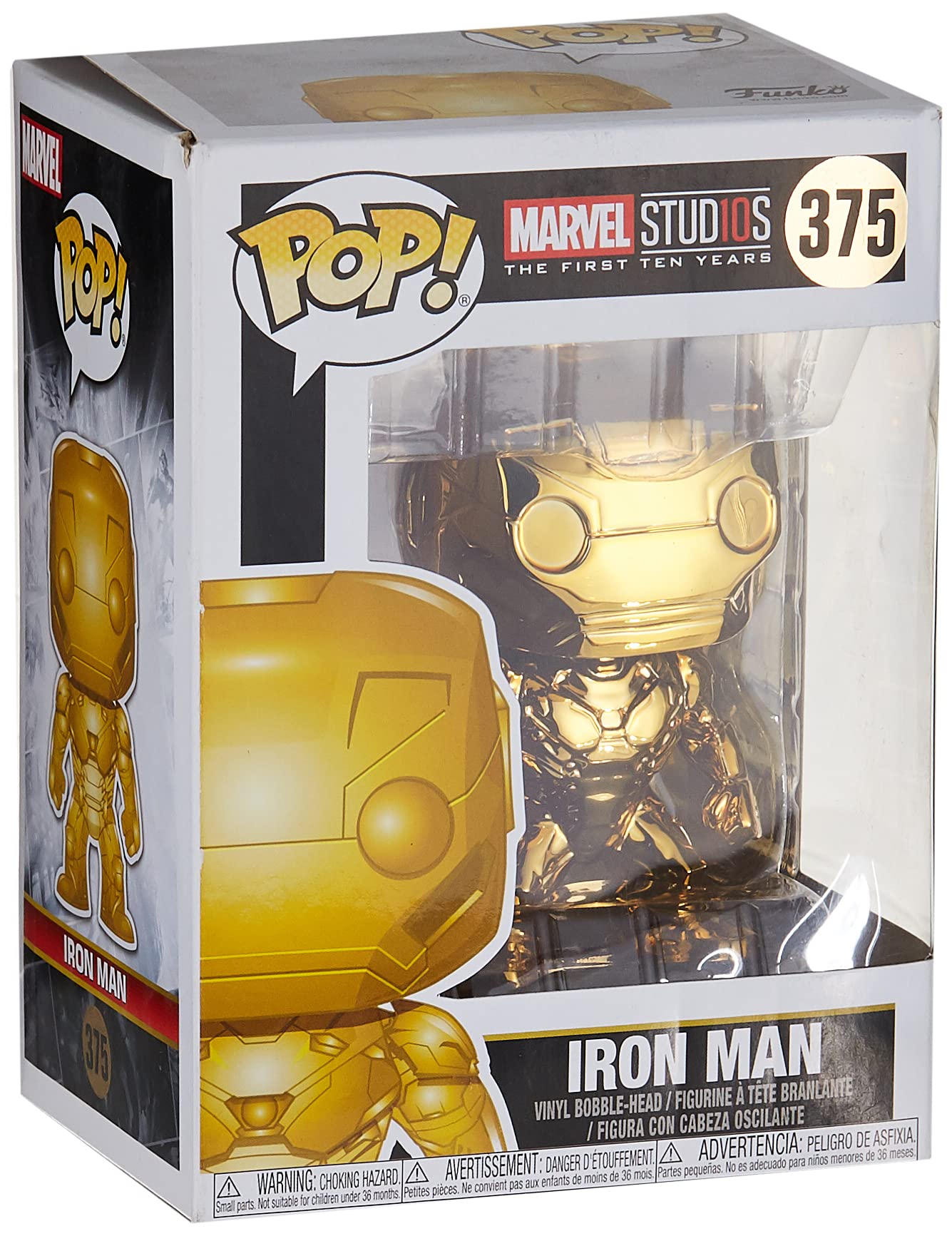 Funko Pop Marvel: Marvel Studios 10 - Iron Man (Gold Chrome) Collectible Figure, Multicolor