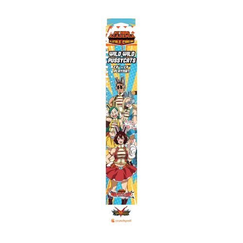 Jasco My Hero Academia Collectible Card Game Series 3 Wild Wild Pussycats PLAYMAT | 18" by 24" Rubber Game Mat | Ages 14+ | 2 Players | Average Playtime 20-30 Minutes | Made by Jasco Games