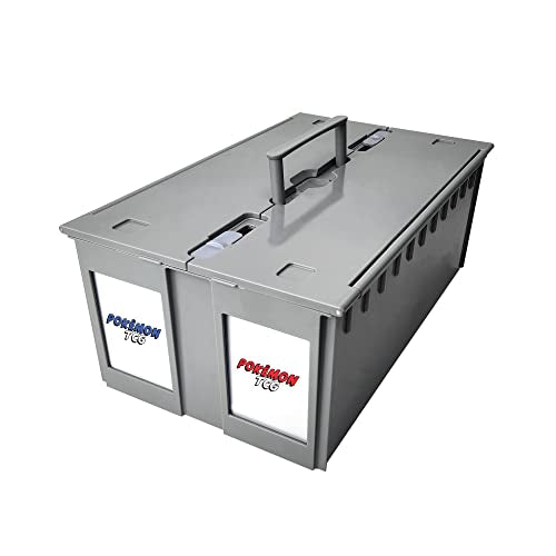 BCW 2-Row Graded Collectible Card Bin - Gray | Stackable, Acid-Free Plastic Trading Card Box | Customizable Card Storage with Additional Partitions | Compatible with PSA, BGS, SGC, CSG, HGA
