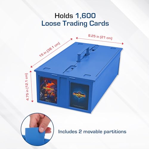 BCW Collectible Card Bin - Holds up to 1600 Cards - Gray | Large Card Storage Box for Loose Trading Cards | Pokemon, MTG, and Sports Card Storage Boxes | Sorting Card Box