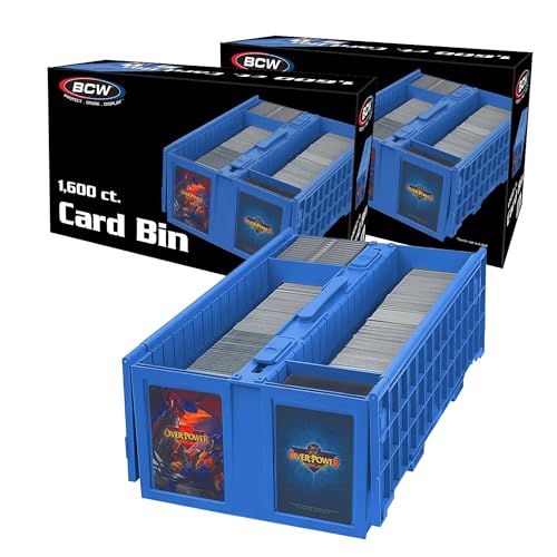 BCW Collectible Card Bin - Holds up to 1600 Cards - Gray | Large Card Storage Box for Loose Trading Cards | Pokemon, MTG, and Sports Card Storage Boxes | Sorting Card Box