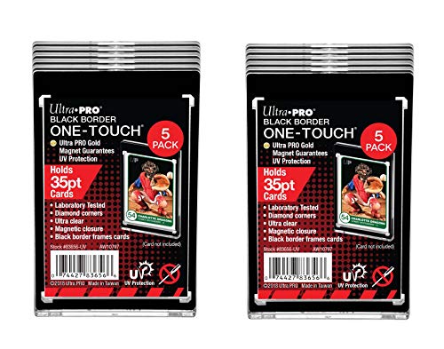 UltraPro 35PT Black Border UV ONE-Touch Magnetic Holder – Bundle of Two 5 Packs – 10 Pieces Total
